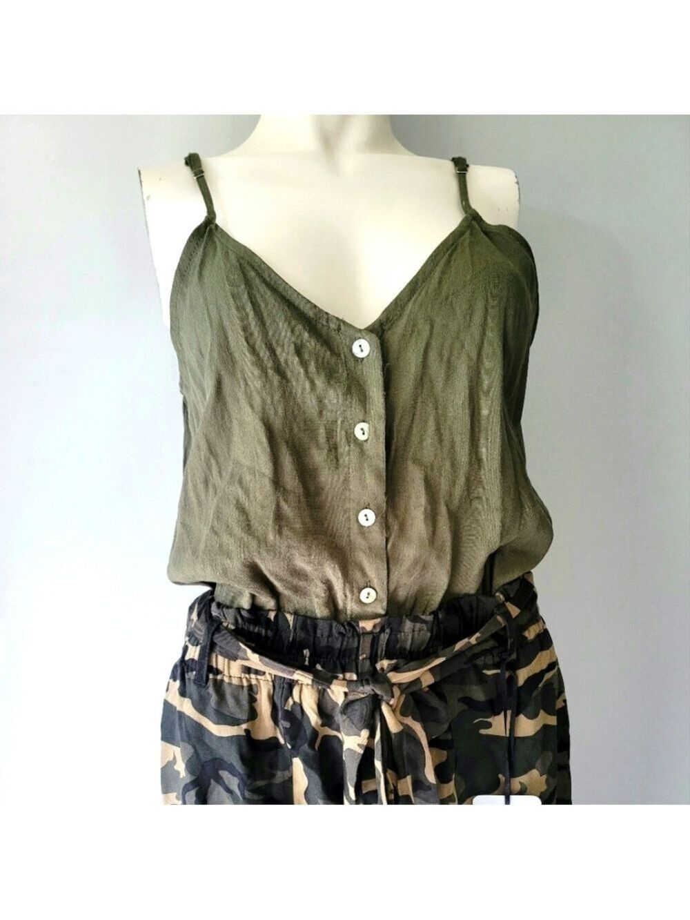 BRAND NEW! Shinestar Sleeveless Camo Green Short Romper